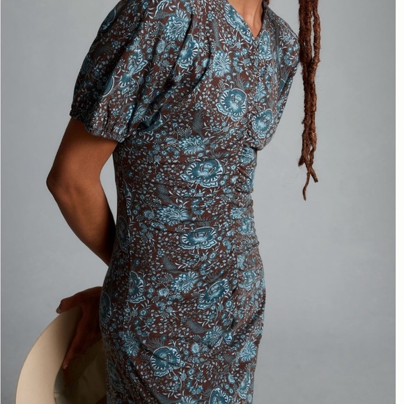 Anthropology / Grey State dress size xl nwt Gorgeous turquoise and brown - Picture 4 of 6